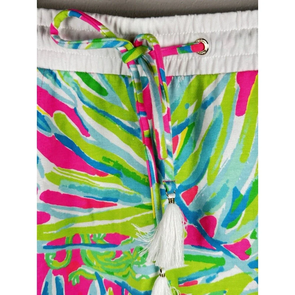 Lilly Pulitzer Zia Pink Green Vibrant Terry Skirt Size XL ~ EUC pockets Tropical